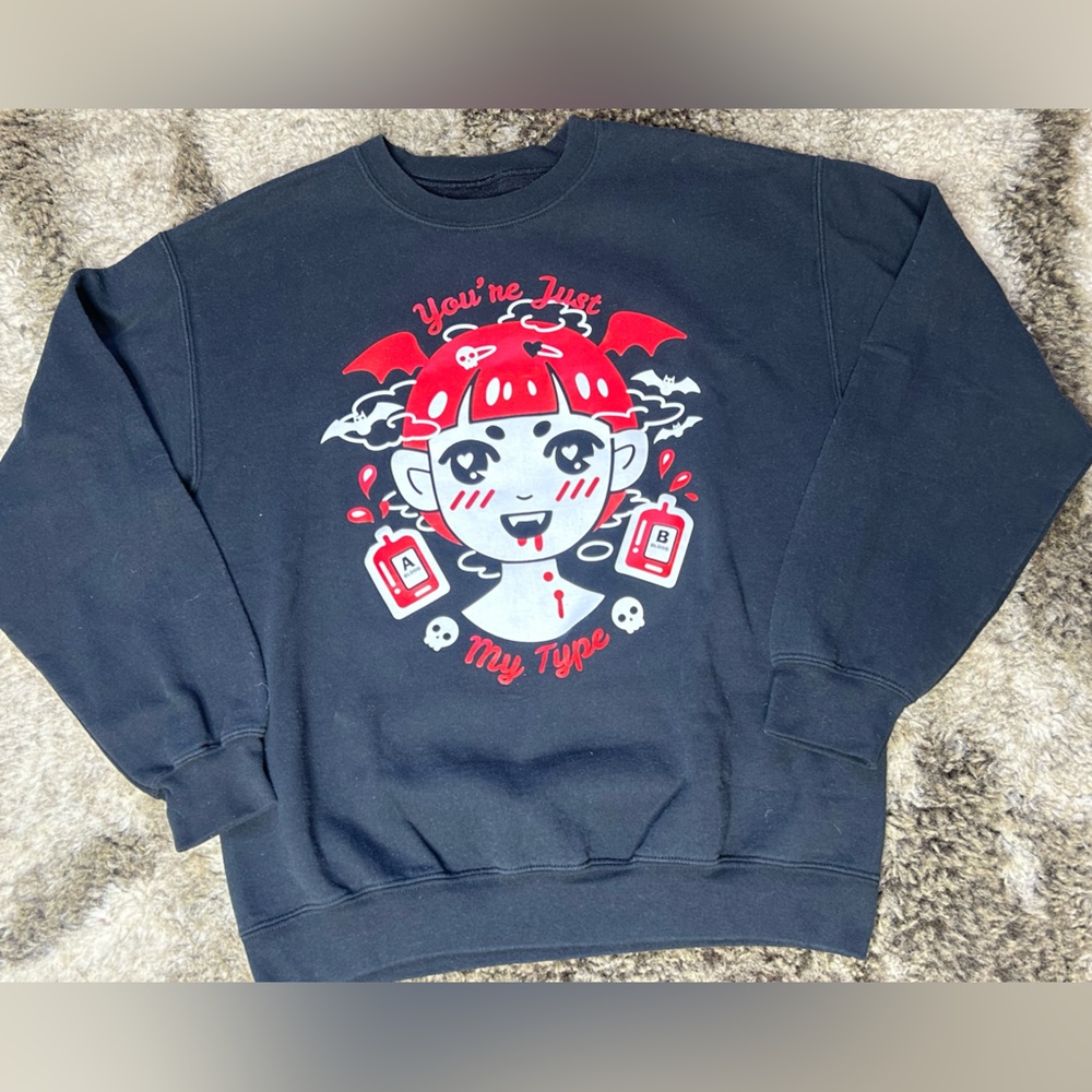 Toshikigirl "Your Just My Type" Sweatshirt sz M 2018 Laundromat Collection RARE
